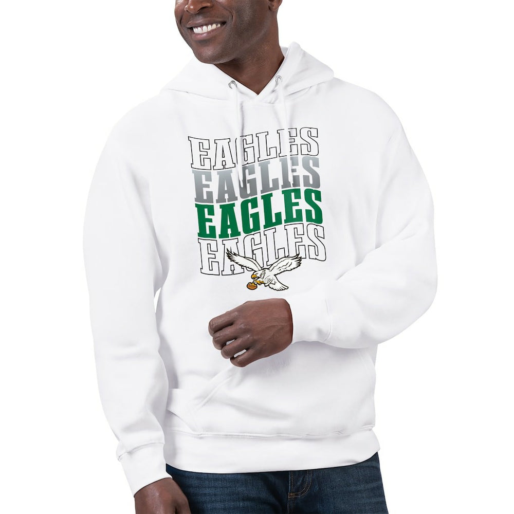 Philadelphia Eagles Starter Unisex Throwback Name Drop Pullover Hoodie - White - NFL