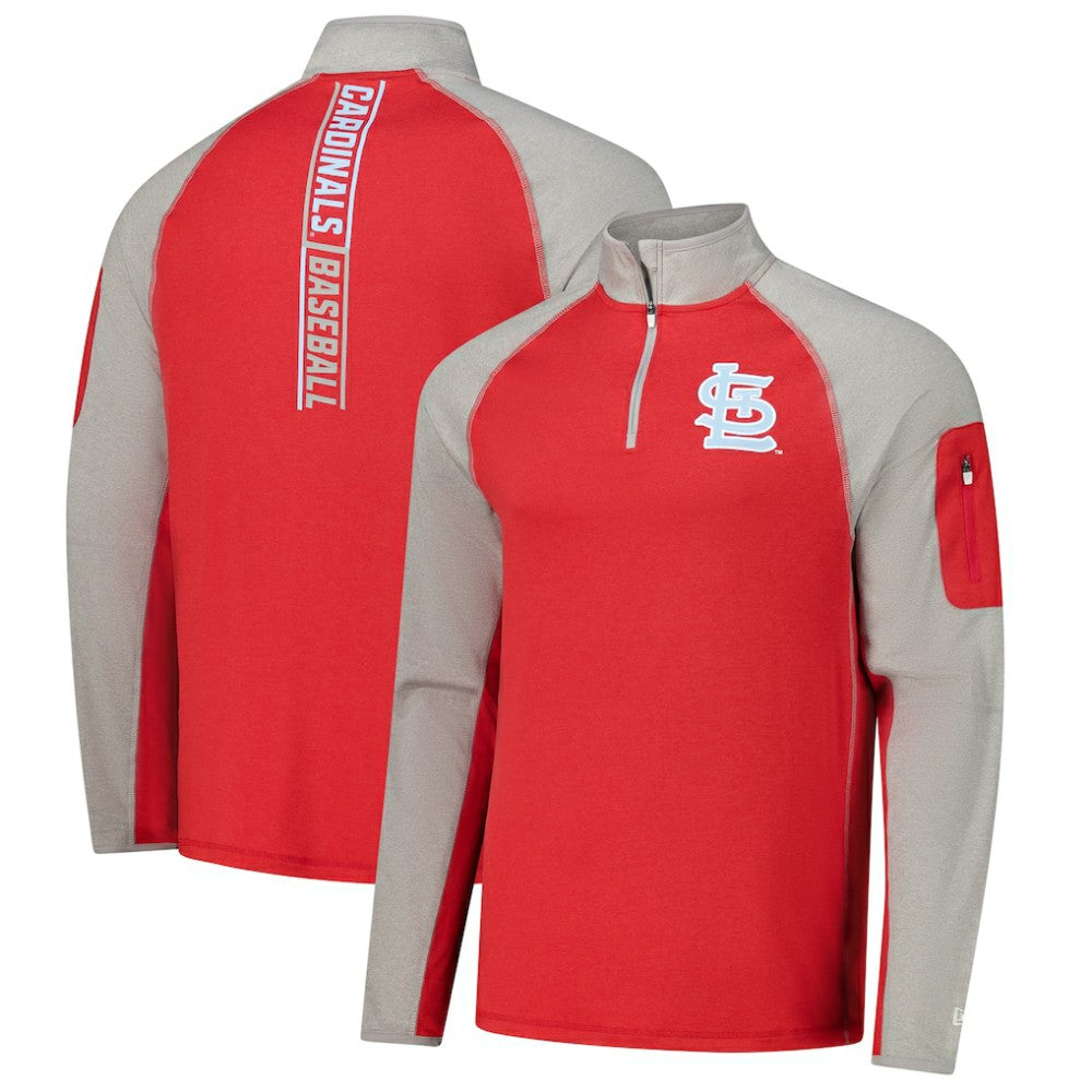 St. Louis Cardinals New Era Father's Day Raglan Quarter-Zip Top Online