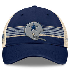 Dallas Cowboys Retro Fundamentals Stripes Trucker Adjustable Hat - Navy/Natural - Fanatics