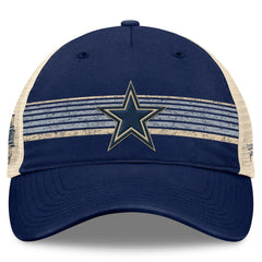 Dallas Cowboys Fundamentals Stripes Trucker Adjustable Hat - Navy/Natural - Fanatics