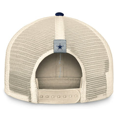 Dallas Cowboys Fundamentals Diamond Stripes Trucker Adjustable Hat - Stone/Navy - Fanatics