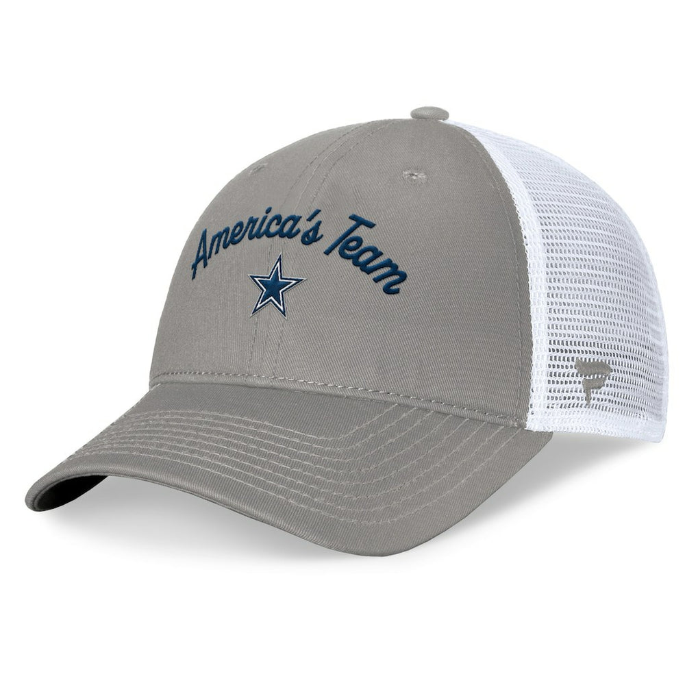 Dallas Cowboys Women's Fundamentals Slogan Trucker Adjustable Hat - Gray/White - Fanatics