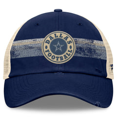 Dallas Cowboys Heritage Facemask Trucker Adjustable Hat - Navy/Natural - Fanatics