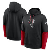 Atlanta Falcons Throwback Logo Club Tri-Blend Pullover Hoodie - Black - Nike