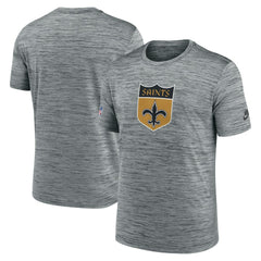 New Orleans Saints Sideline Velocity Throwback Logo Dri-FIT T-Shirt - Gray - Nike