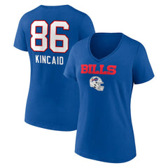 Dalton Kincaid Buffalo Bills Women's Team Wordmark Player Name & Number V-Neck T-Shirt - Royal - NFL