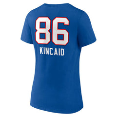 Dalton Kincaid Buffalo Bills Women's Team Wordmark Player Name & Number V-Neck T-Shirt - Royal - NFL
