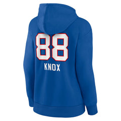 Dawson Knox Buffalo Bills Women's Team Wordmark Player Name & Number Pullover Hoodie - Royal - NFL