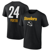 Joey Porter Jr. Pittsburgh Steelers Team Wordmark Player Name & Number T-Shirt - Black - NFL