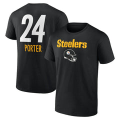 Joey Porter Jr. Pittsburgh Steelers Team Wordmark Player Name & Number T-Shirt - Black - NFL