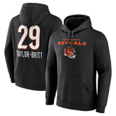 Cam Taylor-Britt Cincinnati Bengals Team Wordmark Player Name & Number Pullover Hoodie - Black - NFL