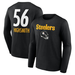 Alex Highsmith Pittsburgh Steelers Team Wordmark Player Name & Number Long Sleeve T-Shirt - Black - NFL