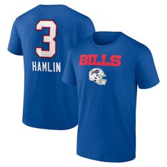 Damar Hamlin Buffalo Bills Team Wordmark Player Name & Number T-Shirt - Royal - NFL
