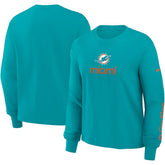 Miami Dolphins Women's Boxy Long Sleeve T-Shirt - Aqua - Nike