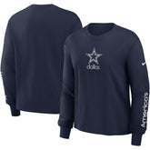 Dallas Cowboys Women's Boxy Long Sleeve T-Shirt - Navy - Nike