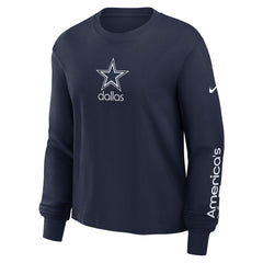 Dallas Cowboys Women's Boxy Long Sleeve T-Shirt - Navy - Nike