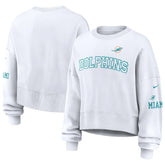Miami Dolphins Women's Oversized Pullover Sweatshirt - White - Nike