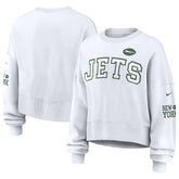 New York Jets Women's Oversized Pullover Sweatshirt - White - Nike