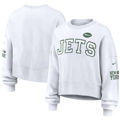 New York Jets Women's Oversized Pullover Sweatshirt - White - Nike