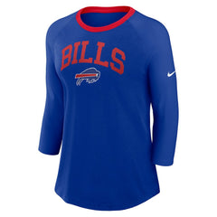 Buffalo Bills Women's 3/4 Sleeve Raglan Fashion Top - Royal - Nike