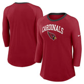 Arizona Cardinals Women's 3/4 Sleeve Raglan Fashion Top - Cardinal - Nike