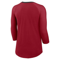 Arizona Cardinals Women's 3/4 Sleeve Raglan Fashion Top - Cardinal - Nike