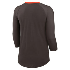 Cleveland Browns Women's 3/4 Sleeve Raglan Fashion Top - Brown - Nike