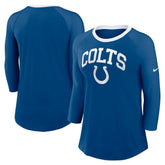 Indianapolis Colts Women's 3/4 Sleeve Raglan Fashion Top - Royal - Nike