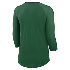 New York Jets Women's 3/4 Sleeve Raglan Fashion Top - Green - Nike