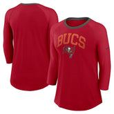 Tampa Bay Buccaneers Women's 3/4 Sleeve Raglan Fashion Top - Red - Nike