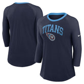 Tennessee Titans Women's 3/4 Sleeve Raglan Fashion Top - Navy - Nike