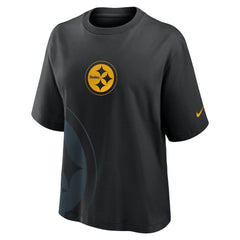 Pittsburgh Steelers Women's Boxy T-Shirt - Black - Nike