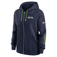 Seattle Seahawks Women's Plus Size Phoenix Full-Zip Hoodie - College Navy - Nike