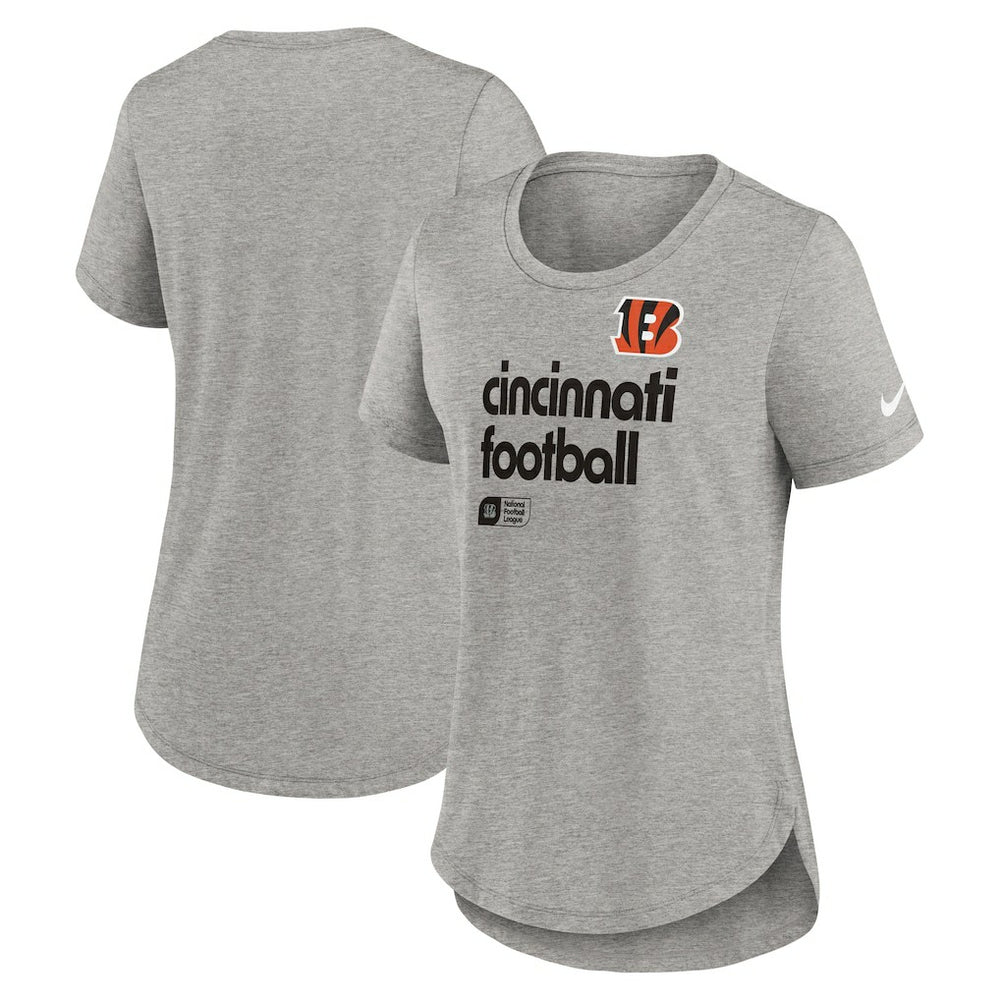 Cincinnati Bengals Women's Team Shout-Out Tri-Blend T-Shirt - Heather Gray - Nike