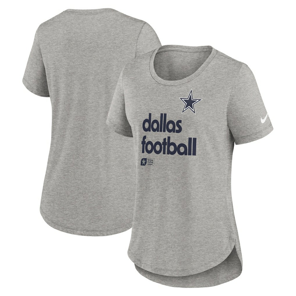 Dallas Cowboys Women's Team Shout-Out Tri-Blend T-Shirt - Heather Gray - Nike