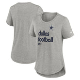 Dallas Cowboys Women's Team Shout-Out Tri-Blend T-Shirt - Heather Gray - Nike