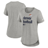 Denver Broncos Women's Team Shout-Out Tri-Blend T-Shirt - Heather Gray - Nike