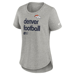 Denver Broncos Women's Team Shout-Out Tri-Blend T-Shirt - Heather Gray - Nike