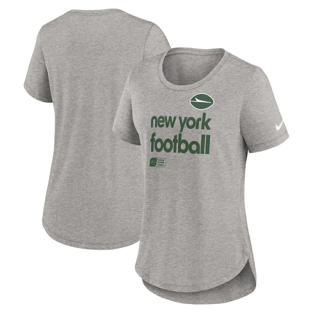 New York Jets Women's Team Shout-Out Tri-Blend T-Shirt - Heather Gray - Nike