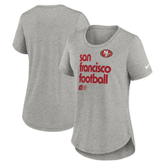 San Francisco 49ers Women's Team Shout-Out Tri-Blend T-Shirt - Heather Gray - Nike