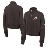 Cleveland Browns Women's Rewind Phoenix Half-Zip Sweatshirt - Brown - Nike