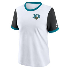 Jacksonville Jaguars Women's Rewind Ringer T-Shirt - White/Black - Nike