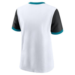 Jacksonville Jaguars Women's Rewind Ringer T-Shirt - White/Black - Nike