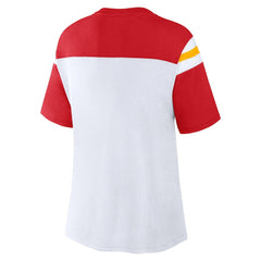 Kansas City Chiefs Women's Cheer Chant Fashion Crop Top - White/Red - Fanatics