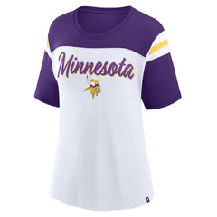Minnesota Vikings Women's Cheer Chant Fashion Crop Top - White/Purple - Fanatics