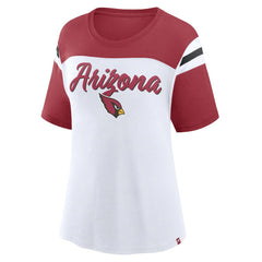 Arizona Cardinals Women's Cheer Chant Fashion Crop Top - White/Cardinal - Fanatics