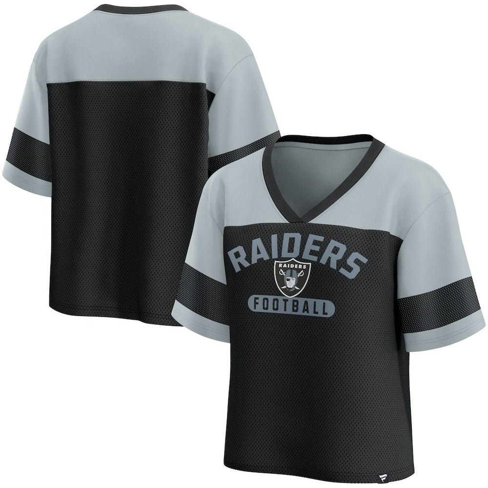 Las Vegas Raiders Women's Homeschool Jersey Poly V-Neck
Fashion Top - Black/Silver - Fanatics