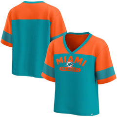 Miami Dolphins Women's Homeschool Jersey Poly V-Neck
Fashion Top - Aqua/Orange - Fanatics