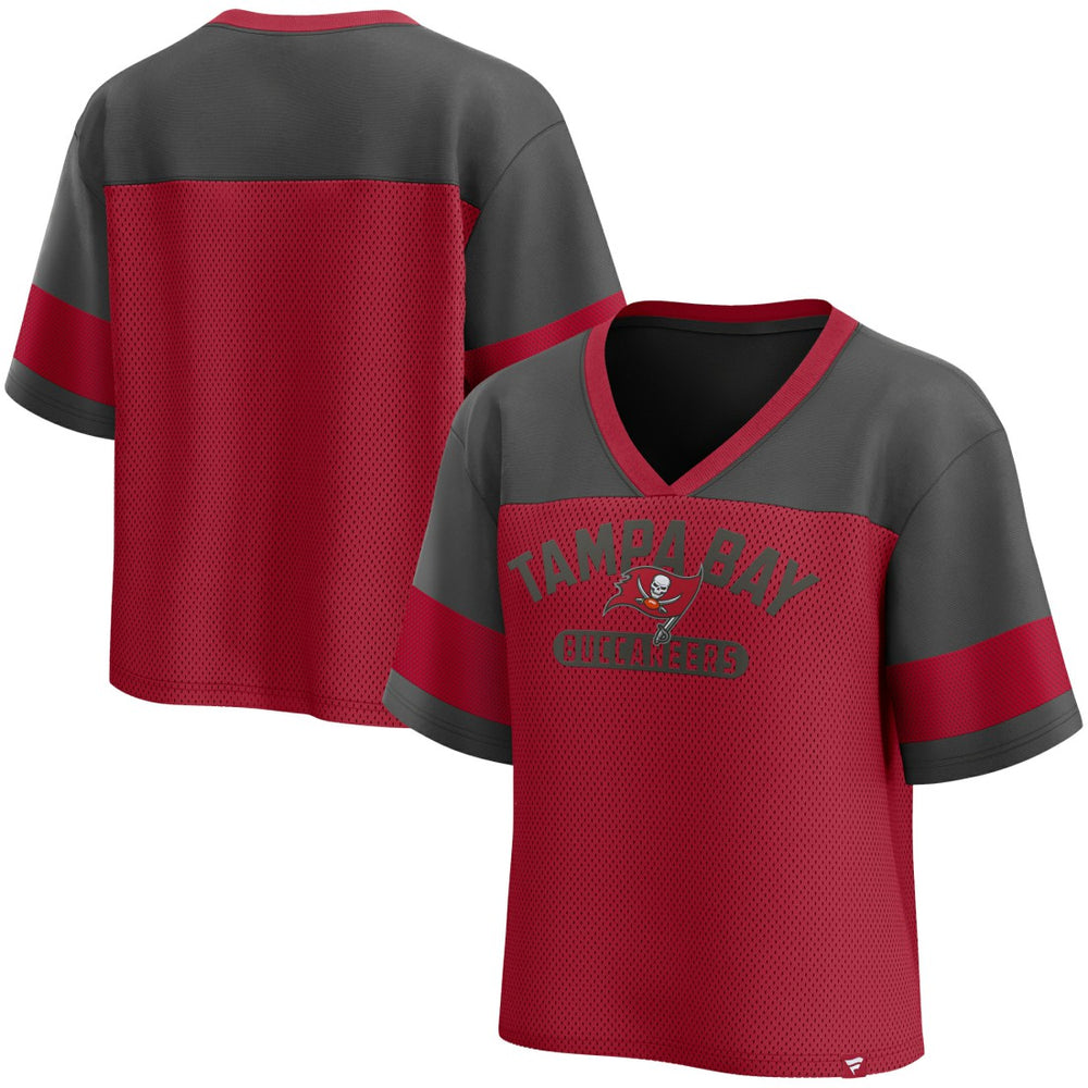 Tampa Bay Buccaneers Women's Homeschool Jersey Poly V-Neck
Fashion Top - Red/Pewter - Fanatics