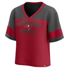 Tampa Bay Buccaneers Women's Homeschool Jersey Poly V-Neck
Fashion Top - Red/Pewter - Fanatics